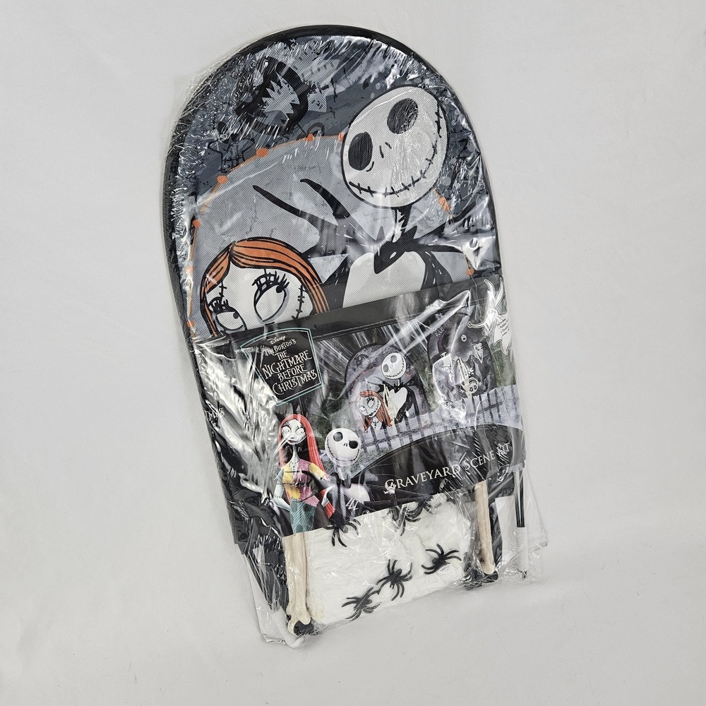 New Nightmare Before Christmas Halloween Graveyard Kit 2 Tombstones Prop Decor